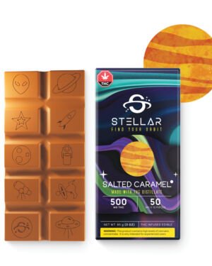 Stellar Chocolate bar – Salted caramel – 500mg